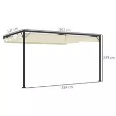 Outsunny 4 x 3 m Pergola, with Sliding Canopy - Cream - 3