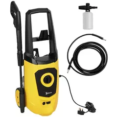 DURHAND 1800W High Pressure Washer, 150 Bar Pressure, 510 L/h Flow, High-Performance Portable Power Washer Jet Wash Cleaner with 6M Hose, Snow Foam Bottle for Garden, Car, Furniture, Yellow - 1
