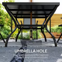 Outsunny Five-Piece Steel Frame Patio Set - Grey/Black - 6