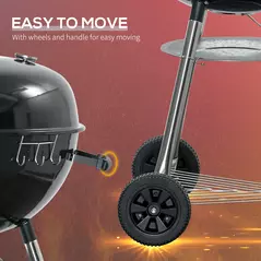 Outsunny Portable Kettle Charcoal Grill - Black - 7