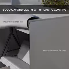 Outsunny 152 x 177cm Three-Seater Swing Chair Protective Cover Light Grey - 5