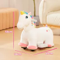 AIYAPLAY 6V Electric Ride on Unicorn, Battery Powered Kids Ride on Animal Toy with Music, Forward Control, for Ages 18-36 Months - 3