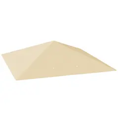 Outsunny 3 x 3(m) Gazebo Canopy Replacement Cover, Garden Gazebo Roof Replacement with Drain Holes, Water Resistant PVC Coating, 370g/㎡, UPF30+, TOP COVER ONLY, Beige - 1