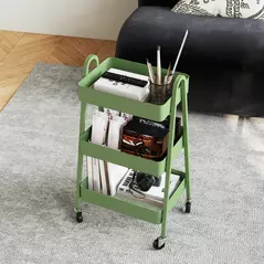 HOMCOM Three-Tier Storage Trolley - Green - 7