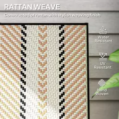 Outsunny Rattan Reclining Garden Chairs - Orange - 6