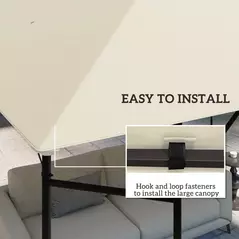 Outsunny 3 x 3(m) Gazebo Canopy Replacement, for 01-0867 - Cream - 5