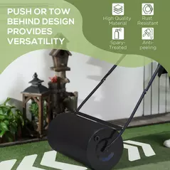 DURHAND Heavy Duty Garden Lawn Roller Push Tow Water Sand Filled 46L Equipment Manual Push Rolling Drum - 6