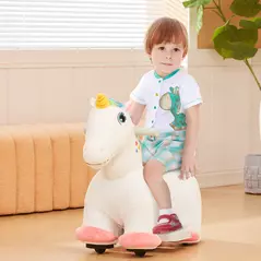 AIYAPLAY 6V Electric Ride on Unicorn, Battery Powered Kids Ride on Animal Toy with Music, Forward Control, for Ages 18-36 Months - 2