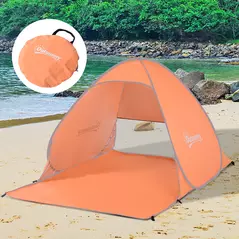 Outsunny 2 Person Pop Up UV Shelter Shade-Orange - 2