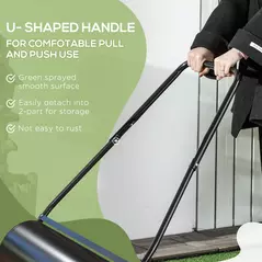 DURHAND Heavy Duty Garden Lawn Roller Push Tow Water Sand Filled 46L Equipment Manual Push Rolling Drum - 5