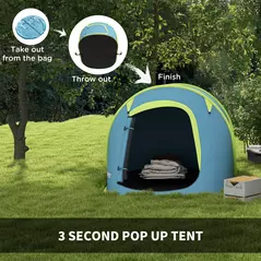 Outsunny Two-Man Pop-Up Dome Tent, with Accessories - Blue - 4