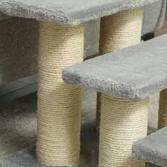 PawHut Pet Stairs 3-step Pet Ladder Cat dog Stairs Climb Ladder Cat Tree, Grey - 9