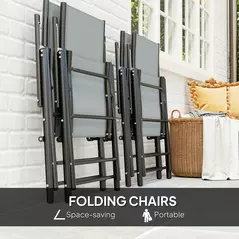 Outsunny Five-Piece Steel Frame Patio Set - Grey/Black - 4