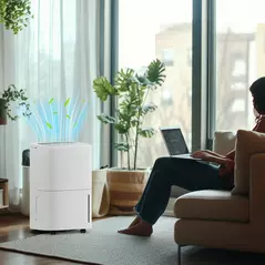 HOMCOM 20L Dehumidifier, with Touch Control - White - 2