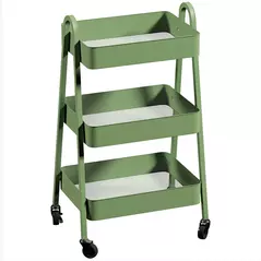 HOMCOM Three-Tier Storage Trolley - Green - 1