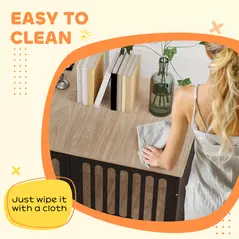 PawHut Dog Crate Furniture with Anti-Chew Resistant Mesh, Anti-Escape Single Door, for Large Dogs, 100 x 60 x 81.5 cm - 7