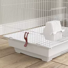 PawHut Bird Cage for Budgies, Finches, Canaries w/ Accessories, Toys, Tray, White - 9