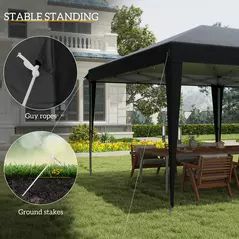 Outsunny Pop Up Gazebo 3 x 6m, Foldable Canopy Tent, Height Adjustable Wedding Awning Canopy w/ Carrying Bag, Black - 7
