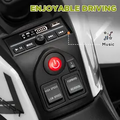 AIYAPLAY 12V Kids Electric Ride on ATV, Battery-Powered Quad Bike w/ Spring Suspension, Forward Backward, Storage Basket, Green - 7