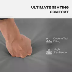 Outsunny Outdoor Seat Cushion Pads for Rattan Furniture, 3 PCs Garden Furniture Cushions, Dark Grey - 6