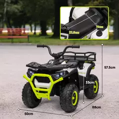 AIYAPLAY 12V Kids Electric Ride on ATV, Battery-Powered Quad Bike w/ Spring Suspension, Forward Backward, Storage Basket, Green - 3