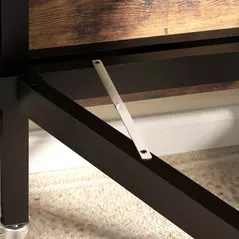 HOMCOM Six-Seater Drop-Leaf Dining Table, with Wheels - Brown Wood-Effect - 9