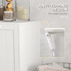 kleankin Double Hamper Laundry Storage Cabinet - White - 6