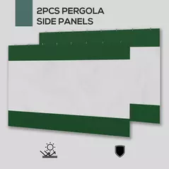 Outsunny Set of Two 3 x 2m Replacement Pergola Panels - Green - 4