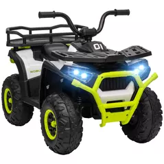 AIYAPLAY 12V Kids Electric Ride on ATV, Battery-Powered Quad Bike w/ Spring Suspension, Forward Backward, Storage Basket, Green - 1