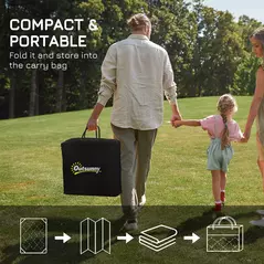 Outsunny 182 x 274cm Reversible Patterned Outdoor Rug, with Bag - Black/Grey - 4