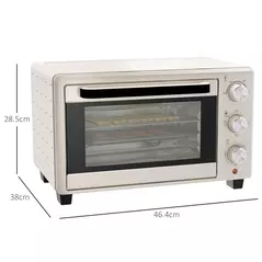 HOMCOM 21L Mini Countertop Oven, 100°C-230°C Adjustable Temp - White - 3