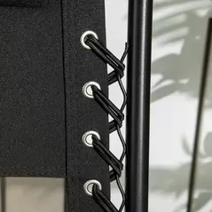 Outsunny Garden Recliner Chairs Set of 2, Outdoor Foldable Zero Gravity Chairs Set w/ Footstool and Detachable Headrest, Black - 8