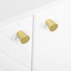 HOMCOM Elegant Two-Cupboard Sideboard - White/Gold-Tone - 9