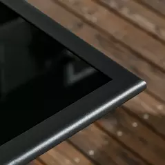 Outsunny Folding Outdoor Dining Table for 6, Rectangle Garden Table Tempered Glass Top with Parasol Hole Garden Lawn Backyard, 110 x 70 x 70 cm - 7