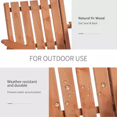 Outsunny 2-Seater Fir Wood Bench w/ Centre Table - 7