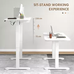 Vinsetto 72-116cm Adjustable Electric Standing Desk, 120 x 60cm Tabletop - White - 4