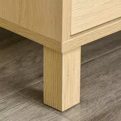 HOMCOM Rattan Bedroom Chest of Drawers, 3 Drawers Storage Unit, Boho Dresser for Living Room, Hallway, Natural - 9