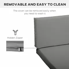 Outsunny Outdoor Seat Cushion Pads for Rattan Furniture, 3 PCs Garden Furniture Cushions, Dark Grey - 7