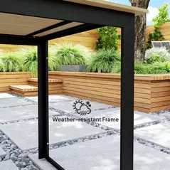 Outsunny Garden Table for 6 People, 175 x 78 x 75 cm Rectangle Outdoor Dining Table with Slatted Top, Metal Frame, for Balcony, Deck, Teak - 6