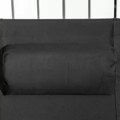 Outsunny Garden Recliner Chairs Set of 2, Outdoor Foldable Zero Gravity Chairs Set w/ Footstool and Detachable Headrest, Black - 7