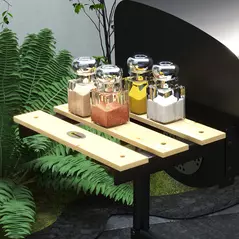 Outsunny Charcoal BBQ, with Thermometer, Shelves and Wheels - 8