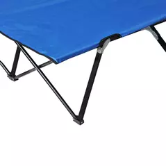 Outsunny Double Camping Cot Bed, with Bag - Blue - 8