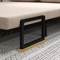 HOMCOM 4-in-1 Velvet-Feel Double Sofa Bed, with Pillows - Beige - 8