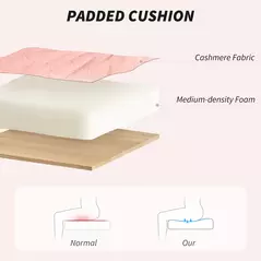 HOMCOM 91-99cm Sherpa Fleece Office Chair - Pink - 4