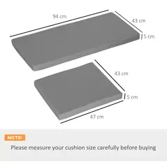 Outsunny Outdoor Seat Cushion Pads for Rattan Furniture, 3 PCs Garden Furniture Cushions, Dark Grey - 3