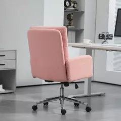 HOMCOM 91-99cm Sherpa Fleece Office Chair - Pink - 8