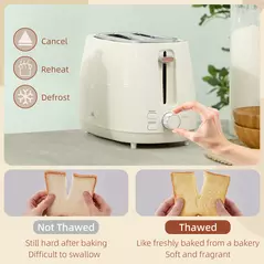 HOMCOM Kettle and Toaster Set, 1.7L 3000W Fast Boil Kettle & 2 Slice Toaster Kitchen Set with 7 Level Browning Controls, Defrost, Reheat, Boil-dry Protection, Cream White - 5
