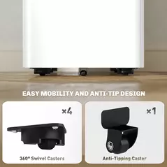 Vinsetto 3-Drawer Steel Filing Cabinet with Lock - White - 7