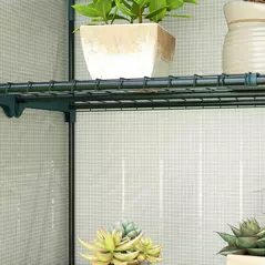 Outsunny Four-Tier Mini Greenhouse - Grey/White - 8