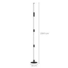 HOMCOM LED Floor Lamp, 360° RGB Detachable Corner Floor Lamp with App & Remote Control, Colour Changing Standing Lamp with Music Sync & Timing, for Living Room, Game Room, Dark Grey - 3